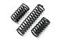 Three black metal coil springs of varying lengths for HPI Micro RS4 RC cars.