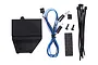 Traxxas 8082 rear light kit components including a black plastic housing, LED light harness, zip ties, screws, and adhesive foam pad on a white background.