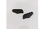 Two carbon fibre steering arm plates for Arrma RC vehicles, featuring a woven pattern and multiple mounting holes.