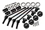 GPM Traxxas Maxx 110mm Hard Steel Front & Rear CVD Shaft w/ Black Aluminium Wheel Lock & Hex Claw Set TXMW110FRS-BK