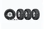 A set of four Traxxas 1.9-inch RC crawler wheels and tyres with chrome rims and black rubber tread, plus four matching chrome wheel nuts.
