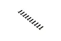 A set of ten black metal countersunk head screws with hex drive sockets, arranged in a diagonal line on a white background.