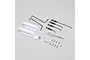 E-Flite Habu STS pushrod and servo cover spare parts set including plastic covers, metal rods, clevises, and screws.