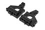 Two black plastic HPI Sprint 2 bulkhead differential mounts shown from an angled top-down perspective on a white background.