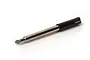 A metal soldering iron tip with a black plastic handle, isolated against a white background.