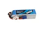 Gens Ace 14.8V 5500mAh 60C soft case LiPo battery with blue and silver casing, showing power wires and a blue connector.