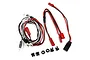 Yeah Racing 1/10 scale LED light kit featuring multiple LED bulbs, wiring harnesses with red JST connectors, and black plastic mounting buckets.