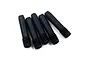 Five black steel screw shafts arranged side-by-side on a white background.