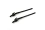 Two black steel CVD drive shafts for an RC crawler, shown against a plain white background.