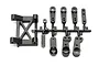 A black plastic parts tree for HPI Sprint 2 containing a centre post, servo horns, and steering crank components.