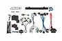 Traxxas TRX-4 Land Rover Defender LED light kit including light bar, wiring harnesses, mounting brackets, and hardware on a white background.