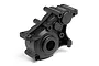 A black plastic RC gearbox case for HPI Firestorm and Blitz models, shown from a side angle against a white background.