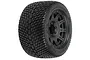 Pro-Line 3.8" Road Rage Tyres on Black Raid Rims - Glued Wheels 2Pcs 1177-10