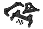 HPI Racing upper brace set for Firestorm and Blitz RC cars, including three black plastic chassis braces and six small washers.