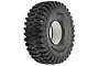 A single Pro-Line Hyrax U4 G8 rock racing tyre for RC vehicles, featuring an aggressive tread pattern and black rubber construction on a white background.