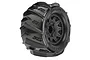 Pro-Line 2.8" Dumont Z3 Paddle Tyres on Black Raid Rims - Glued Wheels 2Pcs 10193-10