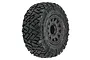 Pro-Line 2.2/3.0" Icon M2 SC Tyres on Black Raid Rims - Glued Wheels 2Pcs 10182-10