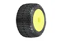 Pro-Line 1/18 Mini-T Hole Shot M3 Tyres on Yellow Dish Rims - Glued Wheels 2Pcs 10177-12