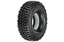 A single Pro-Line 1.9 inch Interco TrXus M/T G8 rock crawler tyre showing the aggressive tread pattern and sidewall branding.