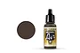 A 17ml bottle of Vallejo Model Air Mahogany acrylic paint with a black dropper cap and a yellow and black label.