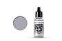 A 17ml bottle of Vallejo Model Air Chrome acrylic airbrush paint with a black dropper cap, shown next to a grey circular paint swatch.
