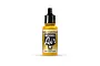 A 17ml bottle of Vallejo Model Air RLM04 Yellow acrylic airbrush paint with a black dropper cap, standing against a white background.