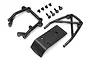 HPI Racing front and rear bumper set for Baja 5B, 5SC, and 5T RC cars, including black plastic bumpers, a skid plate, and small mounting hardware.