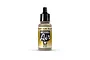 A 17ml bottle of Vallejo Model Air Yellow Brown acrylic airbrush paint, featuring a black dropper cap and a label with the Model Air logo.