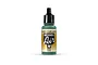 A 17ml bottle of Vallejo Model Air Light Green RLM25 acrylic paint with a black dropper cap, centered on a white background.