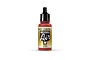 A 17ml bottle of Vallejo Model Air acrylic paint in Red (RAL 3000), featuring a black dropper cap and a label with the Model Air logo.
