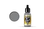 A 17ml bottle of Vallejo Model Air USAF Medium Grey acrylic paint with a black dropper cap, shown next to a grey circular paint swatch.