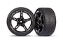 Traxxas 2.1" Corvette Stingray Rear Tyres On Black Rims - Glued Wheels 2Pcs 9371