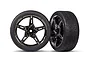 Traxxas 2.1" Corvette Stingray Front Tyres On Black Rims - Glued Wheels 2Pcs 9370
