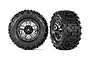 Traxxas 2.8" Sledgehammer Tyres on Black Chrome Rims - Glued Wheels 2Pcs 9072
