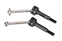 Two Traxxas steel rear driveshafts with black CV joints and silver shafts, shown against a white background.