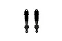 Two black ARRMA RC shock absorbers shown against a plain white background.