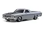 Kyosho Fazer Mk2 1969 Chevrolet El Camino SS 396 RC car in Cortez Silver on a white background.