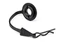 A single black RC body pin attached to a black rubber body washer tether on a white background.