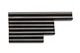 A set of eight black metal suspension arm pins for RC vehicles arranged in a stack.