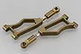 Two gunmetal-coloured aluminium front upper suspension arms for an RC car, featuring adjustable rod ends and a durable metal construction.