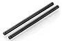 Two black metal suspension arm pins for an RC car, shown against a white background.