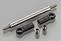 HSP RC servo link set including a threaded metal rod, two plastic rod ends marked with A, and two metal ball pivot inserts.