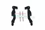 Two black aluminium GPM Racing rear body post fixed mounts with four included silver screws against a white background.