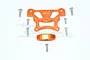 GPM Racing orange aluminium front top brace set with mounting screws on a white background.