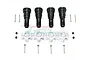 GPM Racing hardened steel CVD joints and silver aluminium wheel hexes set for RC cars, including pins, screws, and small hardware components.
