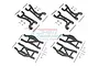 GPM Black Aluminium Maxx 4S Compete Suspension Arm Set w/ Hardware TXMS5455-BK