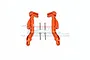 GPM Orange Aluminium Rear Body Post Fixed Mounts 2Pcs w/ Hardware MAI040RA-OR