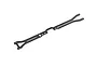 A thin, black carbon fiber upper deck chassis part for an XRAY X4 RC car, featuring a Y-shaped design with multiple mounting holes.