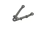 XRAY carbon fibre fusion right front lower hard suspension arm for RC cars, featuring a V-shaped design with mounting points.