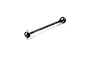 A black Hudy Spring Steel 58mm driveshaft for RC cars, isolated on a white background.